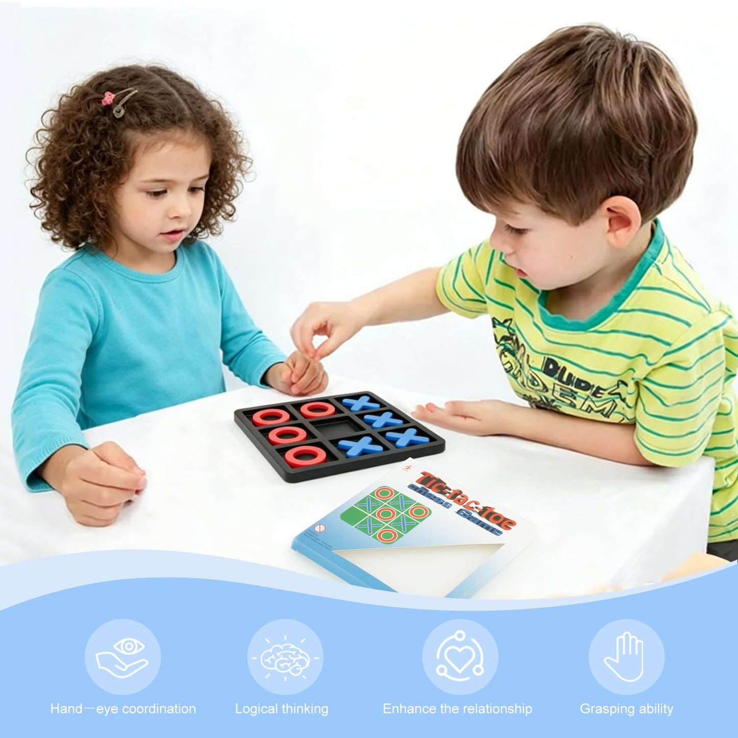BQSPT Tic Tac Toe Board Game,Tic Tac Toe Family Game, Classic Board Game, Classical Family Board Game,Children's Tic Tac Toe Game, Plastic tic tac Toe