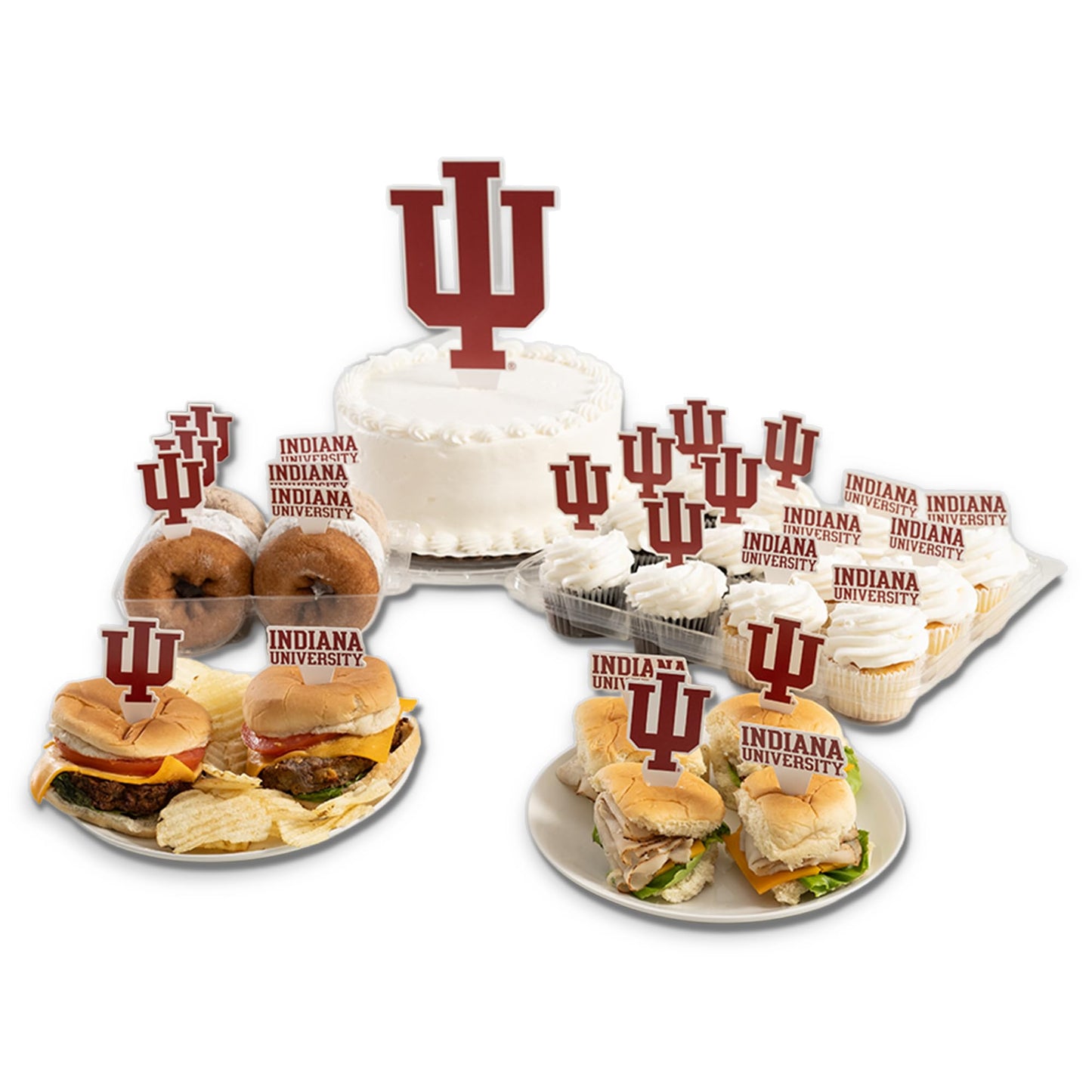 Desert Cactus Indiana University IU Hoosiers Food Picks, Cupcake and Cake Toppers, Cake Pop Sticks - 25 Pcs Party Supplies and Decorations
