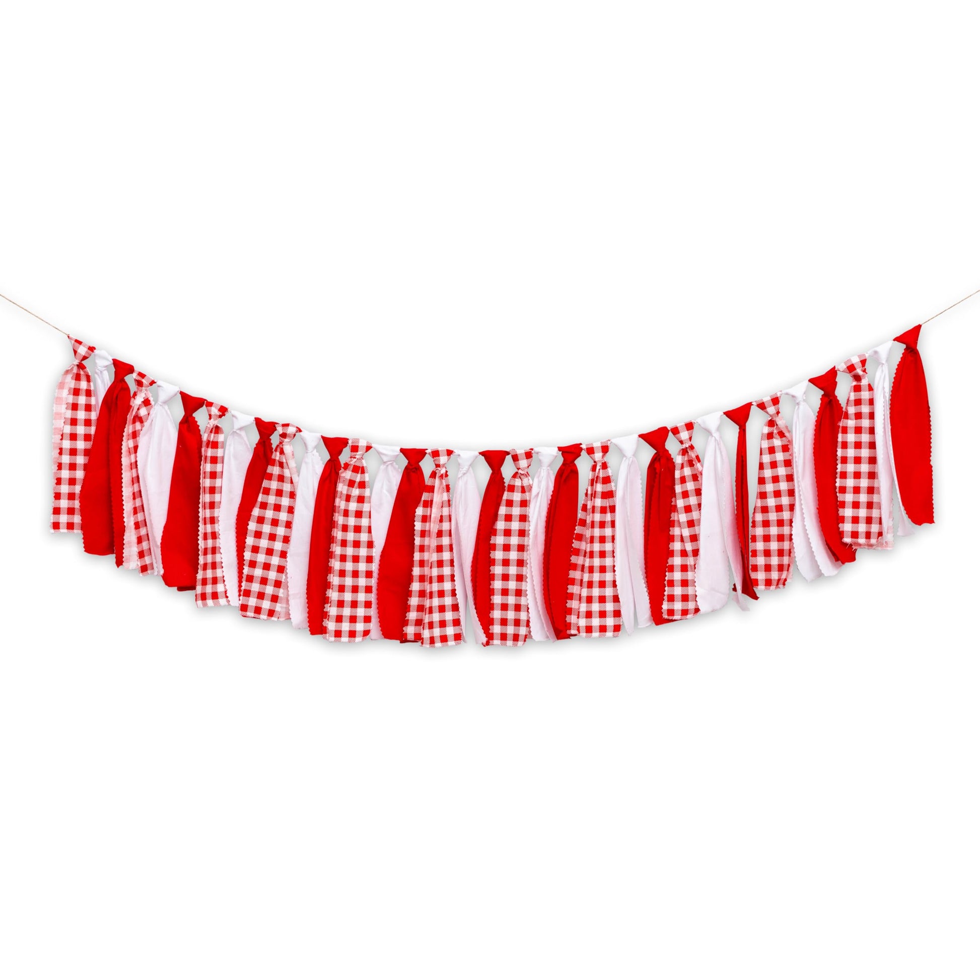 Raoformi Red and White Gingham Fabric Banner Checkered High Chair Banner