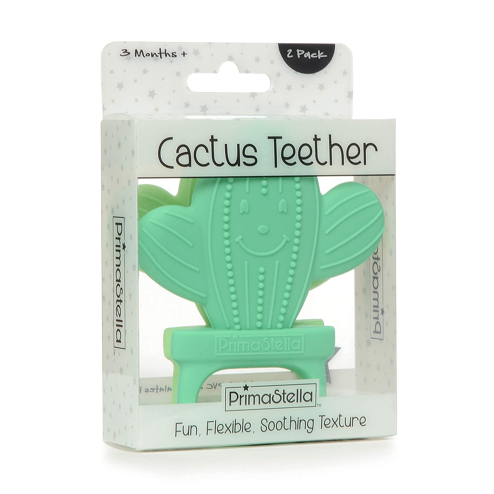 PrimaStella Silicone Cactus Teethers for Infants, Babies and Toddlers - Safety Tested - BPA Free - Cute, Soothing, Easy to Hold - Baby Teether Toy Set
