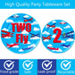 80 Pcs Airplane 2nd Birthday Party Decorations Two Fly Disposable Paper Dinner Plates Napkins Forks Dinnerware for Aviation Theme Boys 2nd Birthday