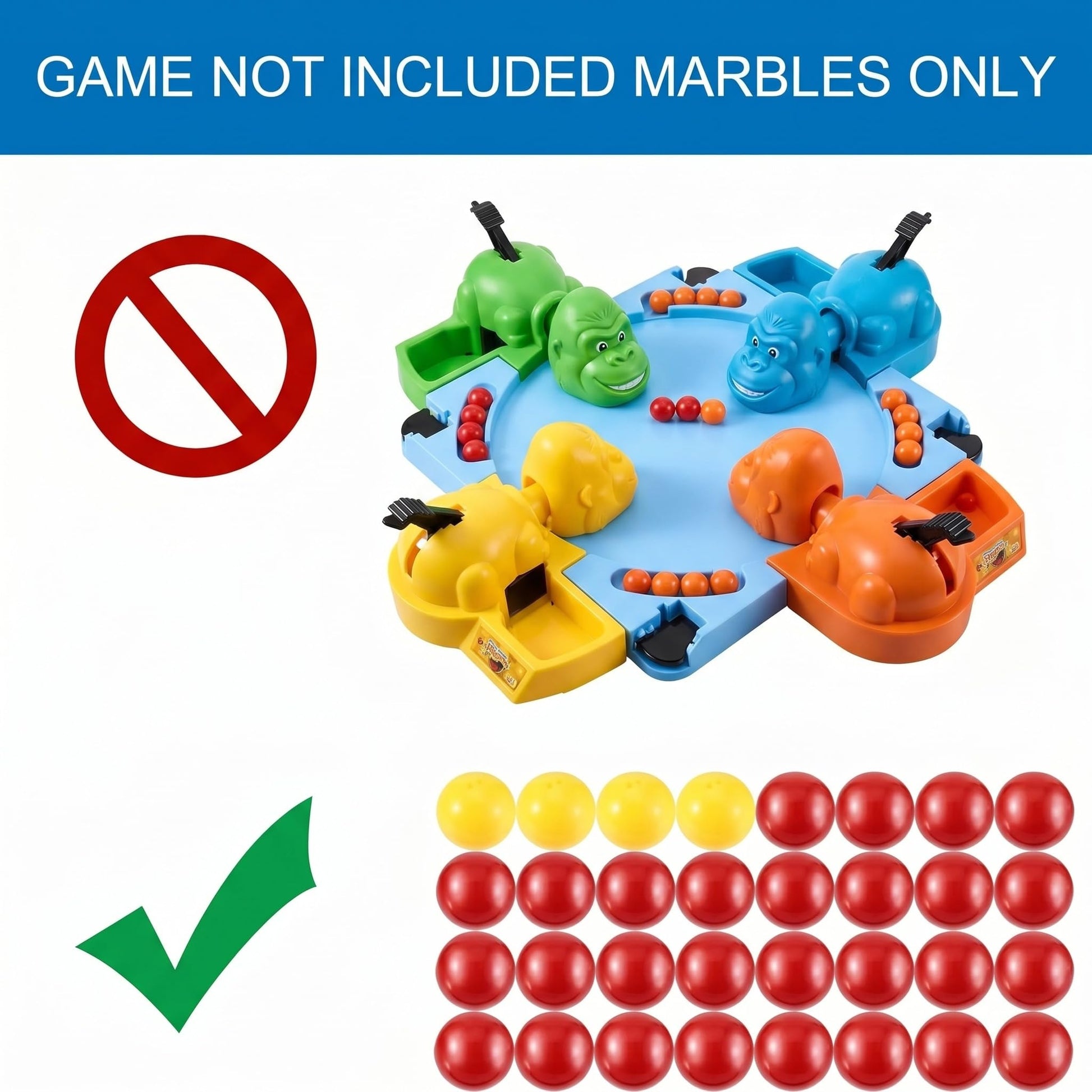 Gejoy 42 Pcs Replacement Ball Compatible with Hungry Hippos 38 Red 4 Yellow