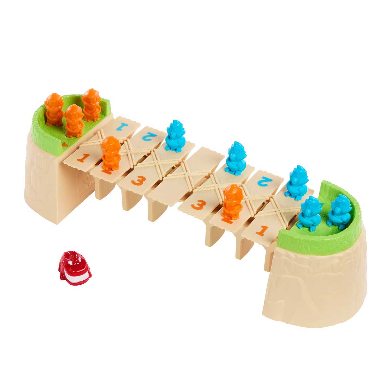 Mattel Games Greedy Gator 2-Player Kids Game for Families & Parties, Get Monkeys Across The Bridge First with Rolling Alligator