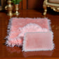 Pink Square Carpet, Miniature Fluffy Rug, Lightweight Dollhouse Decor for 1/12 Scale