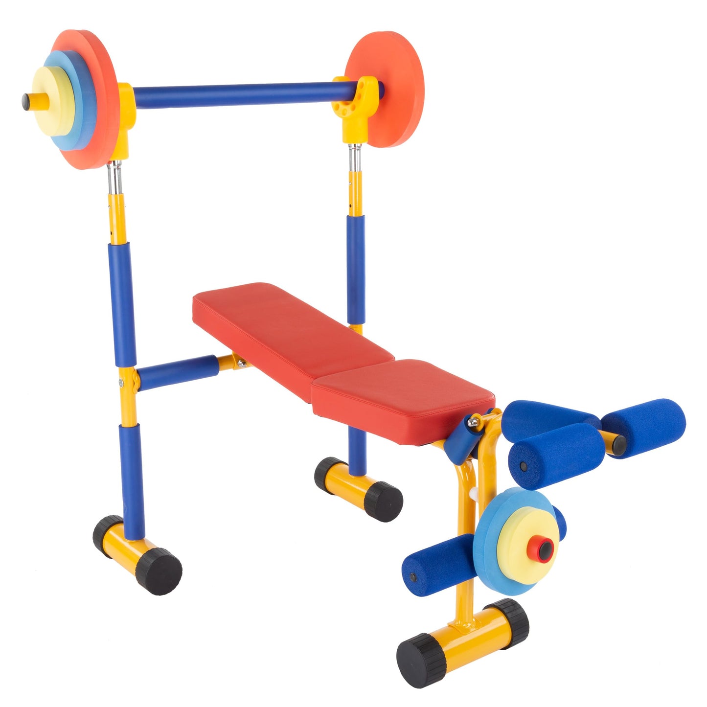Hey! Play! Kids Exercise Equipment Collection: Strength Training, Cardio, Endurance, and Active Play Essentials - Kids Weight Bench Set