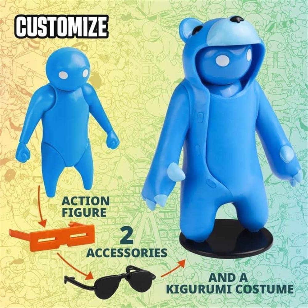 Gang Beasts Blue Bear Costume Fighter Accessories Gamer Character Figure