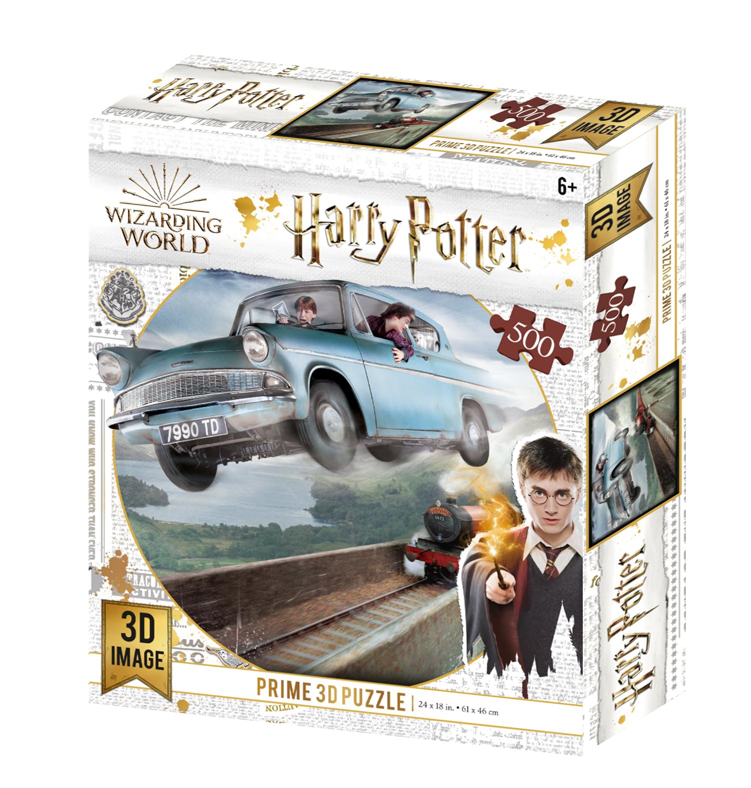 Prime 3D | Warner | Harry Potter | 500 Piece 3D Jigsaw Puzzle for Adults & Kids | Finished Size 24" x 18" | Challenging & Fun for Adults, Kids