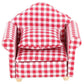 SXFSE Dollhouse Sofa Arm Chair, 1:12 Scale Wooden Dollhouse Miniature Funiture Decor Couch with Pillow