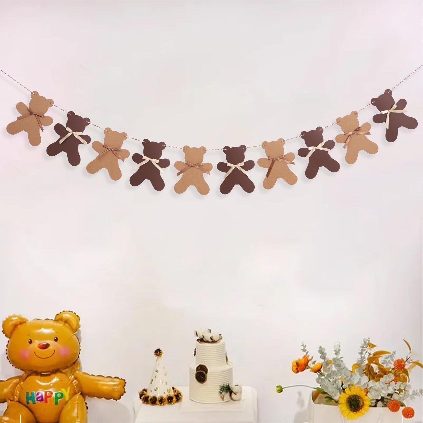 We Can Bearly Wait Teddy Bear Garland -Teddy Bear Birthday or Gender Reveal Banner, We Can Bearly Wait Baby Shower Decorations