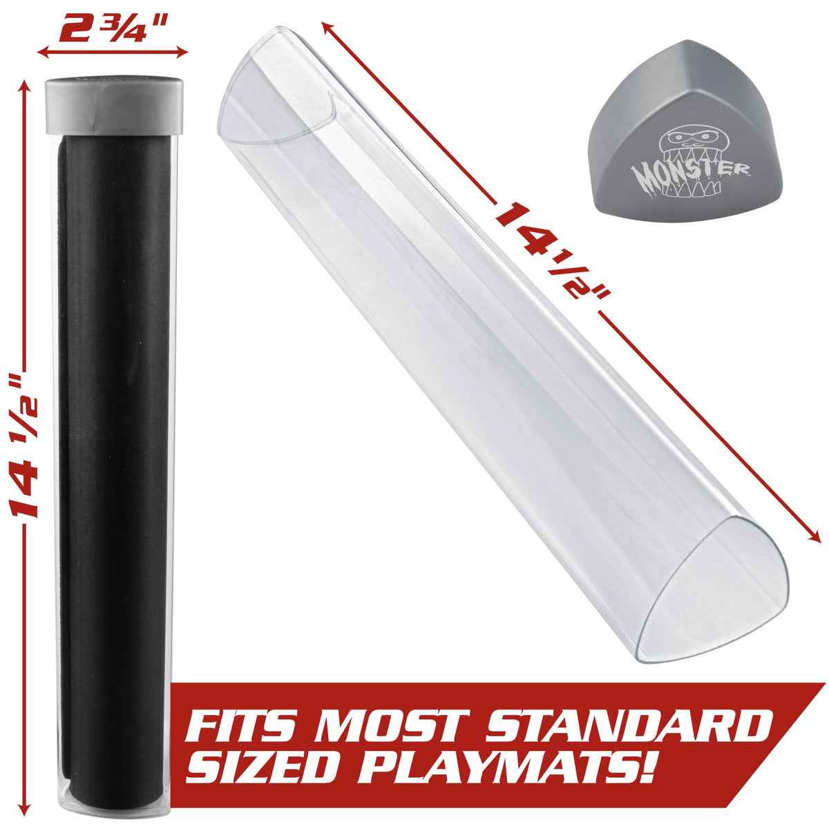 The Original Monster Prism Playmat Tube, Silver, TCG Game Mat Storage