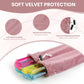 YCQDDA Mahjong Rack Bag, Soft Velvet Dual-Slot Storage Bag for 4 Mahjong Racks with Pushers, Drawstring Carrying Case, Giftable Mahjong Accessory
