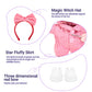 4PCS Pink Kawaii Doll Romper Set Pink Bunny Jumpsuit with Bow Tie for 15-17cm 4 Inch Blind Box Dolls Includes Bow Headwear, Crossbody Bag, One-piece