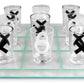 Matty's Toy Stop Tic-Tac-Toe, Three in A Row Shot Glass Drinking Game with 9 Shot Glasses and Glass Game Board (10" x 10")