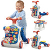 HYES 5 in 1 Baby Push Walker for Baby Boy, Activity Center Learning to Walk, Sit to Stand, Early Learning Push Toys for Infant 12 Months, Walking Toys