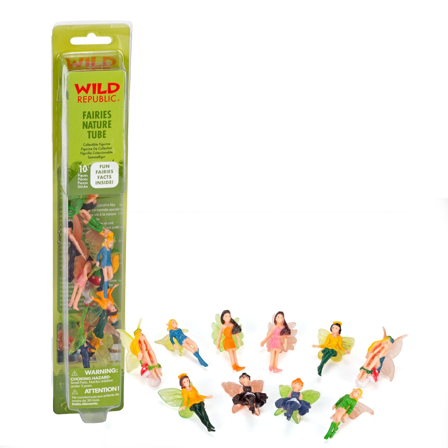 Wild Republic Fairy Figurines Tube, Fairy Toys, Ten Fairy Figures with Five Different Poses All with Different Hair and Outfit Colors , 10 Piece Set