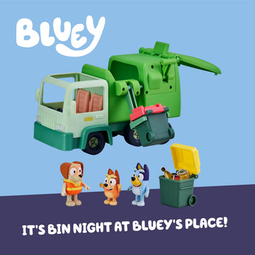 Bluey Garbage Truck Playset, Bingo & Bin Man Figures, Interactive Lever