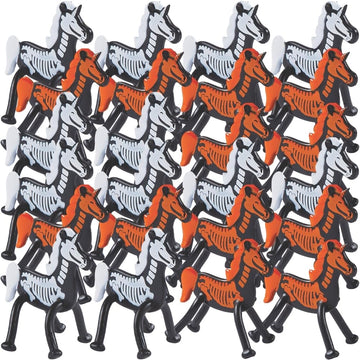 Fun Express Halloween Bendable Skeleton Unicorns - Flexible Halloween-Themed Character Toys Trick-or-Treating Party Favors Gifts Seasonal Decor - Fun