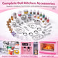 Doll Kitchen Playset for Kids, My Modern Mini Kitchen House Furniture Pretend Play Toy Accessories Set with Realistic Lights & Sounds for Toddlers