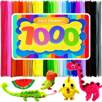GAGANIU 1000pcs Pipe Cleaners, Pipe Cleaners for Crafts, Craft Supplies Multicolor Chenille Stems for Art&Craft Christmas DIY