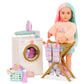 Our Generation - Doll Washing Machine - Drying Rack, Iron & Cleaning Set - 18-inch Doll House Accessories - Pretend Play - Toys for Kids Ages 3 Years