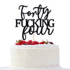 Unoggsor Forty Fucking Four Cake Topper - Happy 44th Birthday Cake Decor - Cheers to 44 Years Birthday Party Decorations Supplies, Black Glitter