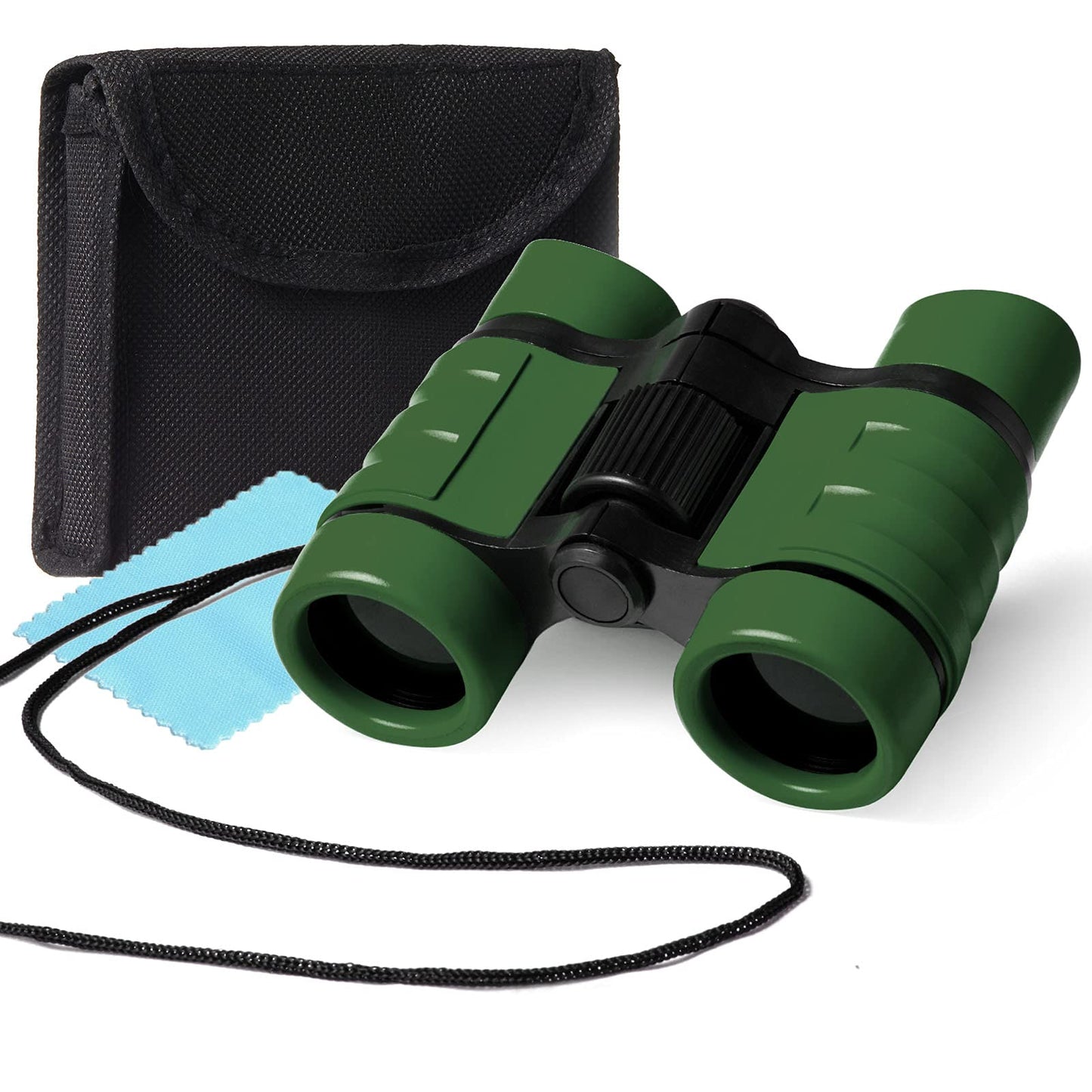 Extrapins Kids' Compact Green Binoculars, Outdoor Exploration Kit, Green