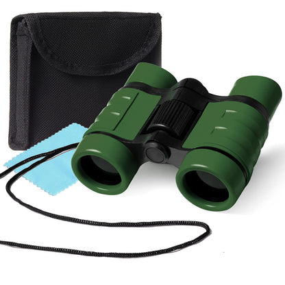 Extrapins Kids' Compact Green Binoculars, Outdoor Exploration Kit, Green