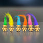60pcs Long-haired Lucky mini Troll Dolls, Assorted Hair Colors, 0.78" Body