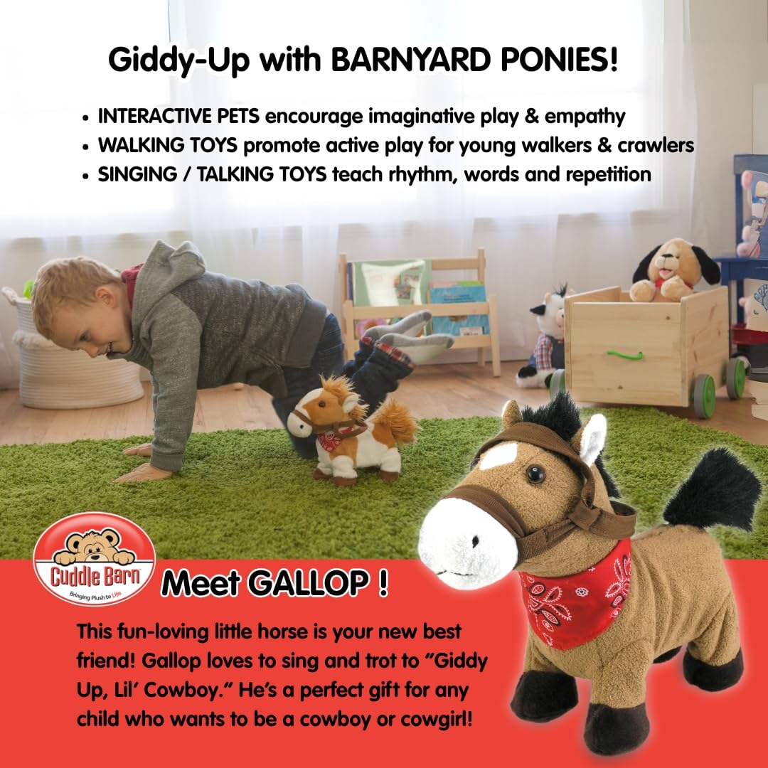 Cuddle Barn Gallop - Animated Plush Horse Toy Moves, Neighs, Sings, 10 in