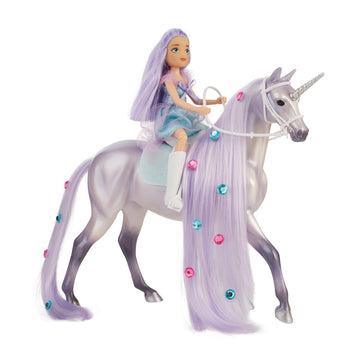 Breyer Twila & Moonstone - Magical Unicorn & Rider B-FS-10653, Purple
