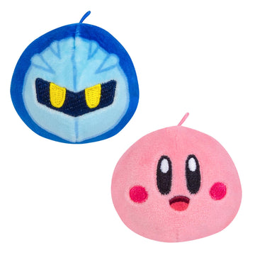 TOMY Gyummies Kirby Stress Relief Plush - 2-Pack with Kirby & Meta Knight - Squishy Collectible Plush Toys - Pocket Size Gifts for Gamers - Ages 6+