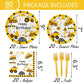 80 Pcs Construction Party Supplies Construction Disposable Paper Dinner Plates Napkins Forks Dinnerware for Dump Truck Theme Baby Shower 1st 2nd 3rd