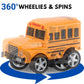 12 Pack in Box Chubby School Bus Model Toys - 4 inches Classic Long Nose Friction Powered 360 Rotation Vehicles - Ideal Gift, Party Favors for Kids (1