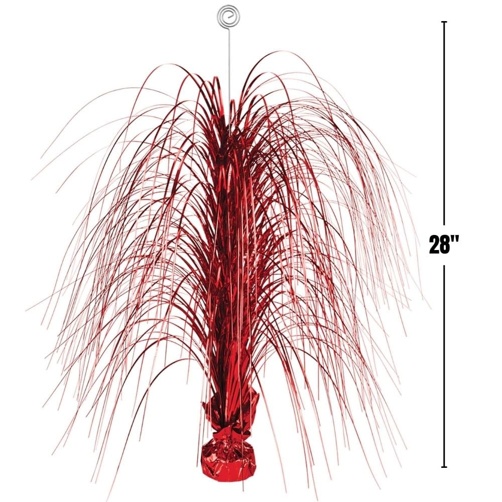 Stunning Apple Red Foil Spray Centerpiece - 28" (1 Pc.) - Eye-Catching & Versatile Decor - Perfect For Any Event