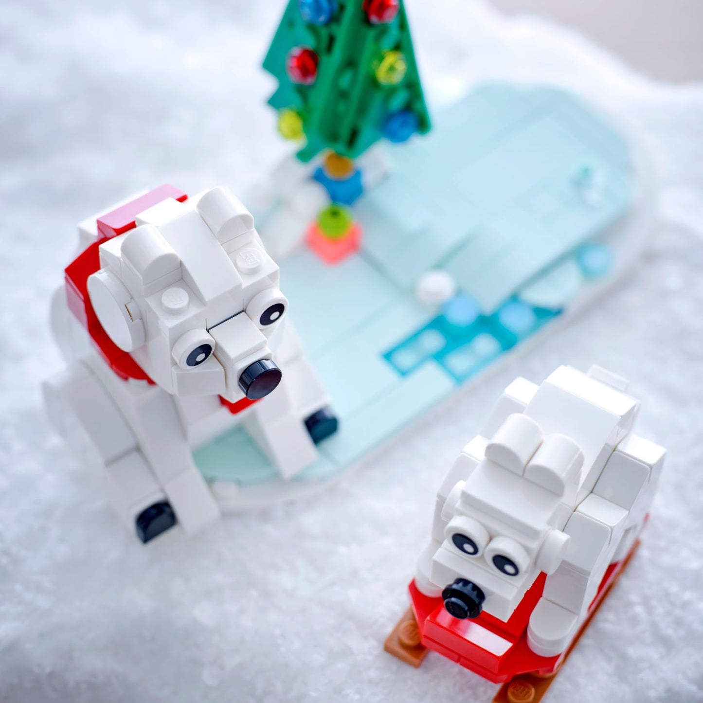 LEGO Wintertime Polar Bears 40571 Christmas Décor Building Kit, Polar Bear Gift, Great Stocking Stuffer for Kids, Features a Christmas Tree Toy and