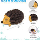 DolliBu Hedgehog Bath Buddy Squirter - Floating Brown Hedgehog Rubber Bath Toy, Fun Water Squirting Bathtime Play for Toddlers ,Cute & Soft Wild Life