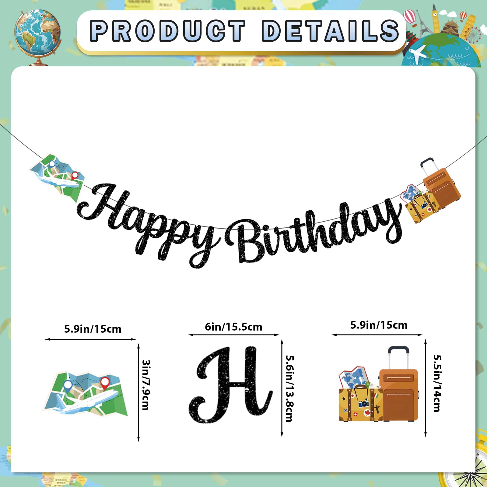 Travel Themed Party Decorations Adventure Time Birthday Decorations Included Happy Birthday Banner Around The World Party Decorations Travel