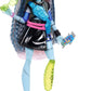 Monster High Doll, Frankie Stein in Cropped Sweater and Black Pleather Skirt with Pet Dog Watzie and 7 Accessories Like Earphones, Belt Bag and Snacks