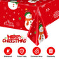 3 Pcs Christmas Tablecloth - Snowman Christmas Table cover, Disposable Plastic Rectangle Xmas Snowman Snowflakes Party Table cloths for Christma
