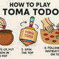 Toma Todo Pirinola - Mexican Spinning Top Drinking Game - Wooden Pirinola for Parties, Cinco de Mayo, Adult Game Night (Small)