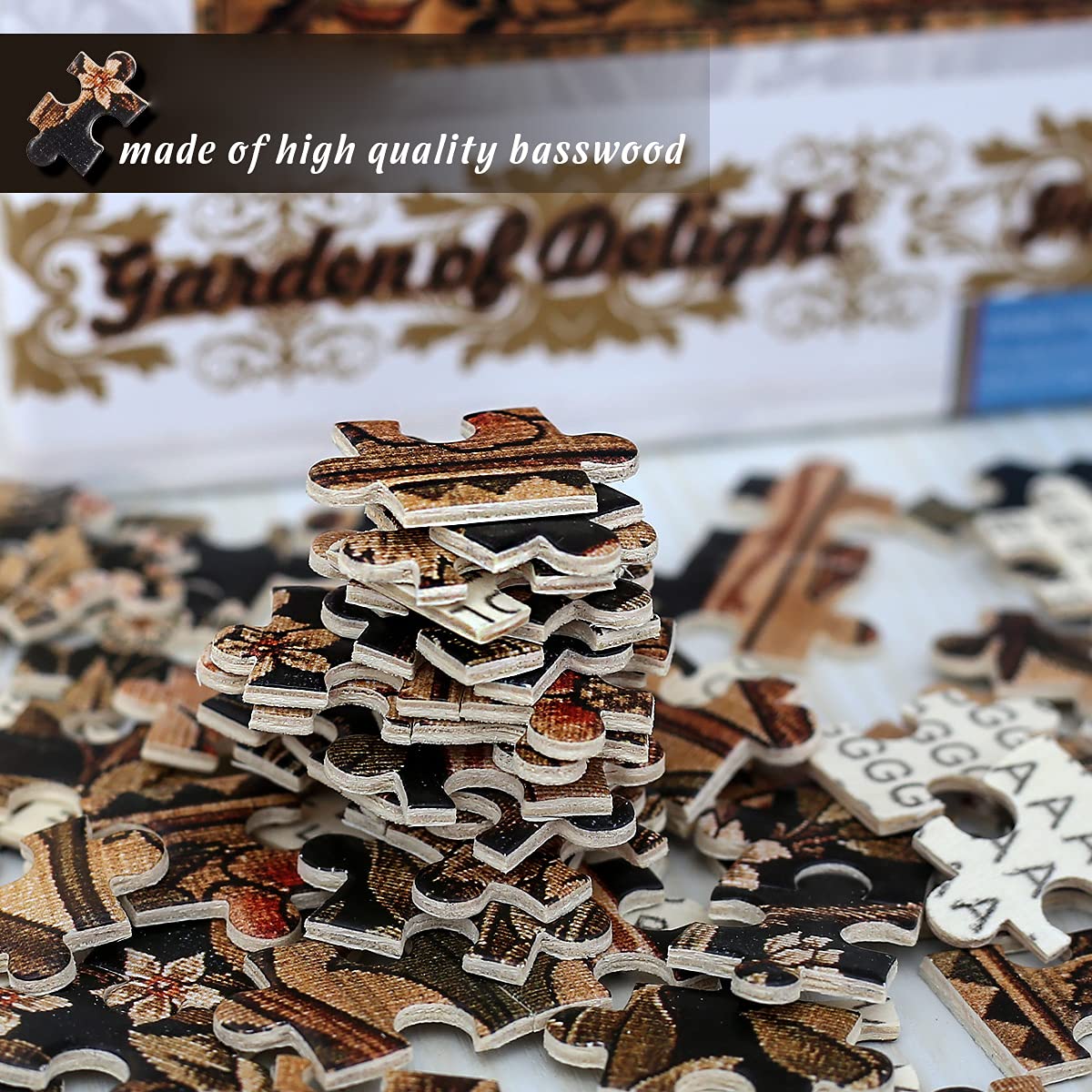 Ingooood- Jigsaw Puzzles 1000 Pieces for Adult- Tranquil Series- Garden of Delight_IG-0363 Entertainment Wooden Puzzles Toys
