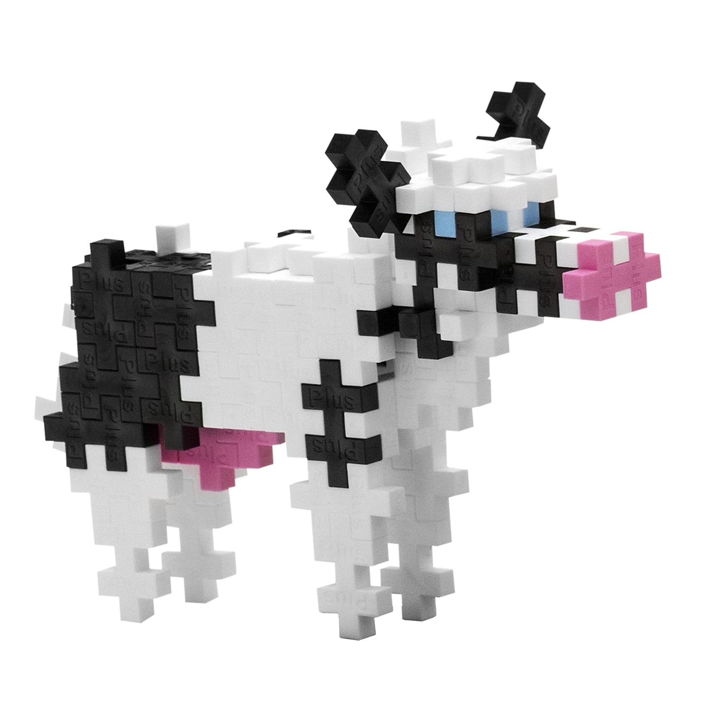 Plus Plus 3D Animal Figurine Building Block Set, 70 Mini Interlocking Puzzle Pieces, Fun Stem Toys for Kids - Cow Mini Maker Tube