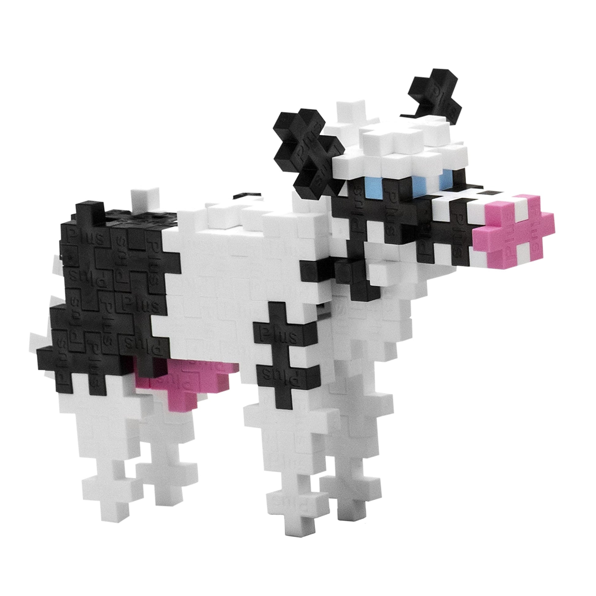 Plus Plus 3D Animal Figurine Building Block Set, 70 Mini Interlocking Puzzle Pieces, Fun Stem Toys for Kids - Cow Mini Maker Tube