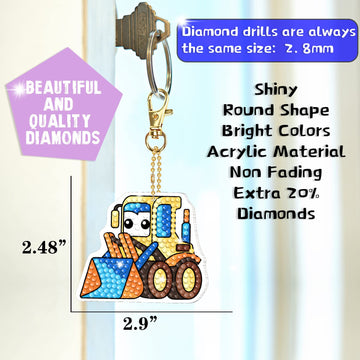 Diamond art Painting Kits For Kids - Make Your Own GEM Keychains - Arts and Crafts for Kids,Girls and Boys - Gem Art Painting Kits - Gift Ideas
