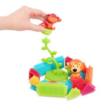 Battat - Bristle Blocks - STEM Interlocking Building Blocks - 54 Pieces Playset - Reusable Storage Bucket - Developmental Toys for Toddlers & Kids