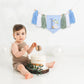 One Funny Goose High Chair Banner for Boys - Goose Theme 1st Birthday Decorations, Blue Gingham Style 1st Birthday Yarn Tassel Banner, Boys First