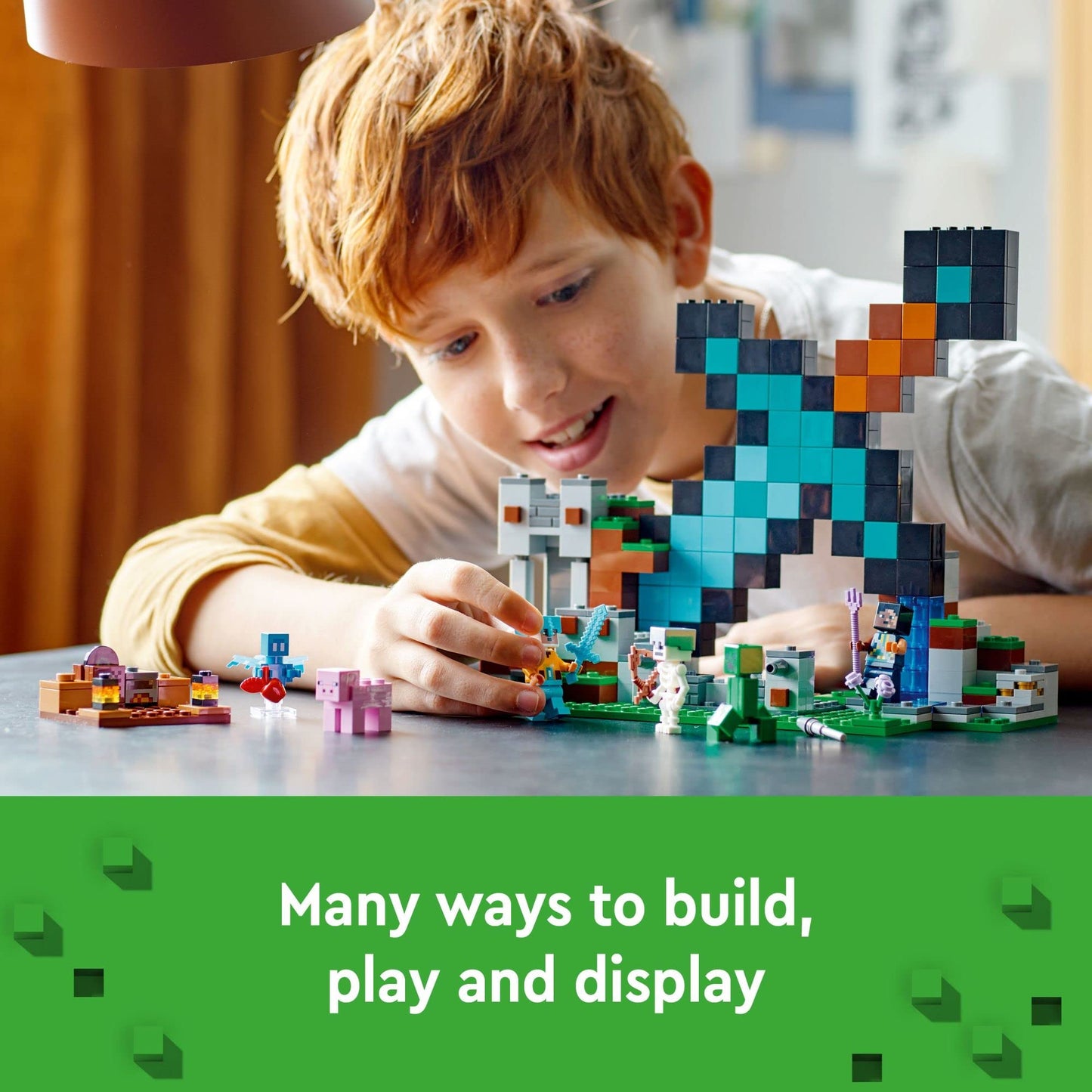 LEGO Minecraft The Sword Outpost 21244 Building Toys - Featuring Creeper, Warrior, Pig, and Skeleton Figures, Game Inspired Toy for Fun Adventures