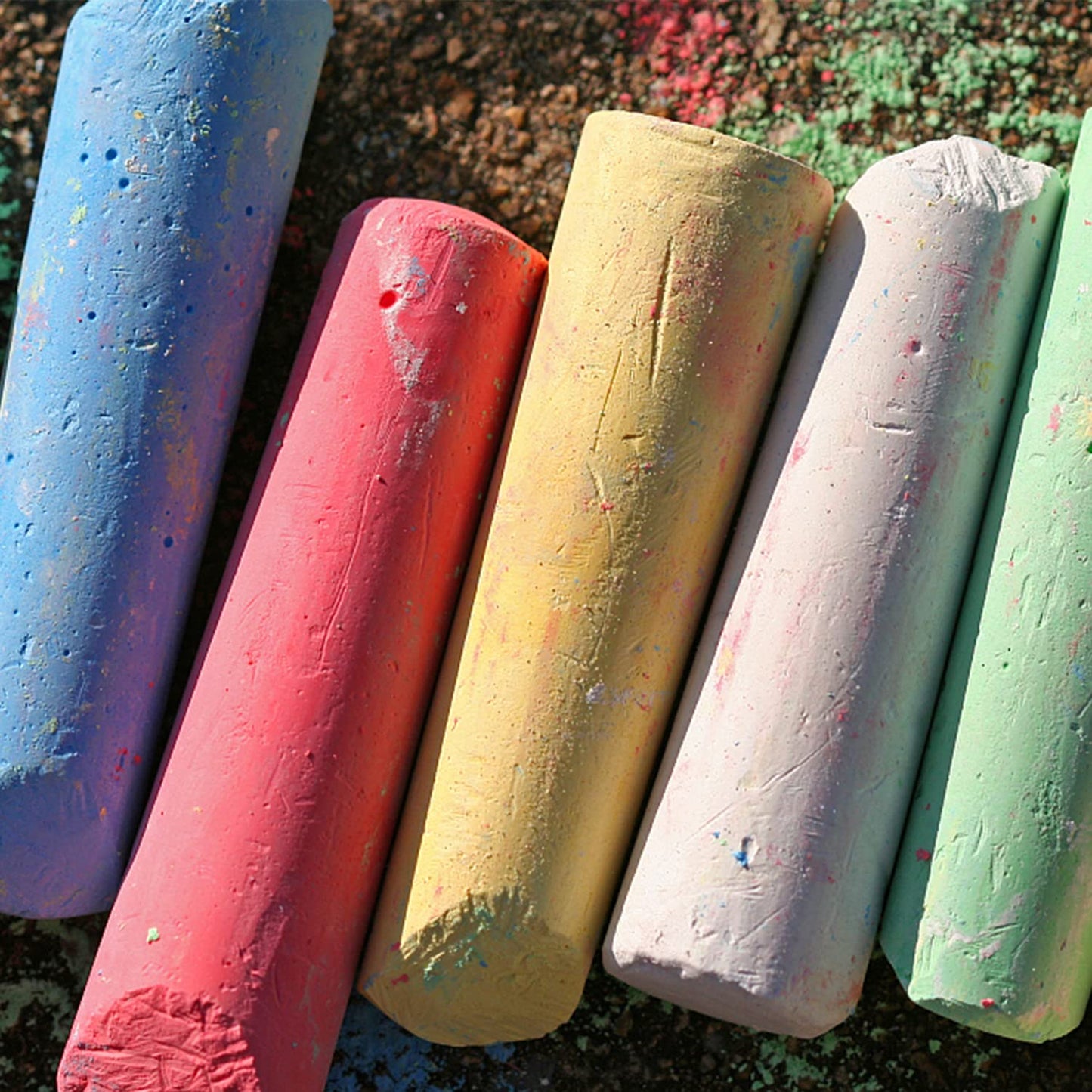 Keebor Washable Sidewalk Chalk, 54 Pcs 8 Colors Jumbo Chalks Bulk, Non-Toxic Chalk, Painting on Chalkboard, Blackboard, Playground, Outdoor Sidewalk