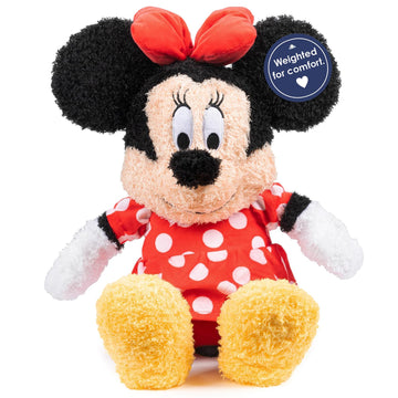 Jay Franco Weighted Disney Plush Pillow Buddy - 2.5 lbs Soft Plushie Stuffed Pillow, 17 Inches, Red - Minnie Mouse 01
