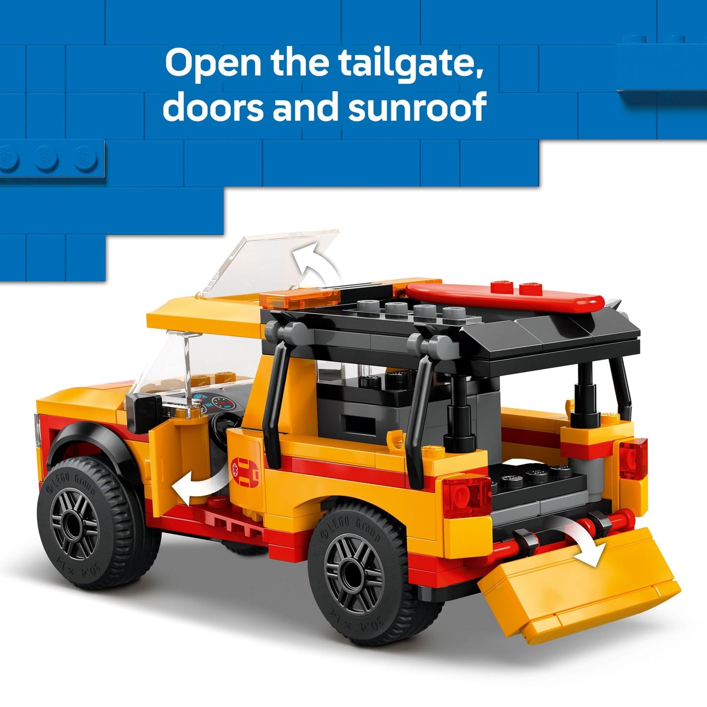 LEGO City Lifeguard Beach Rescue Truck Toy - Building Set for Kids, Boys and Girls, Ages 6+ - Includes 2 Minifigures, Shark Toy - Gift for